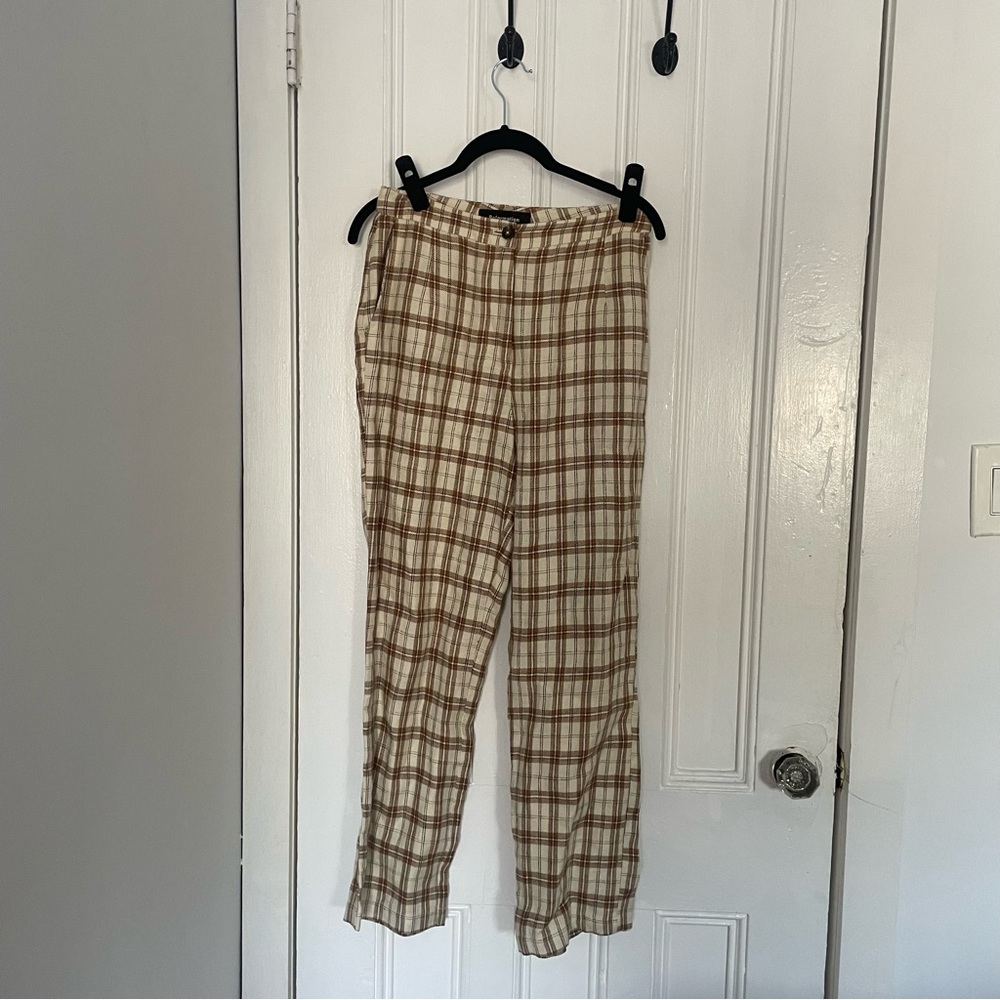 Reformation plaid linen Verano pant